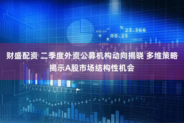 财盛配资 二季度外资公募机构动向揭晓 多维策略揭示A股市场结构性机会