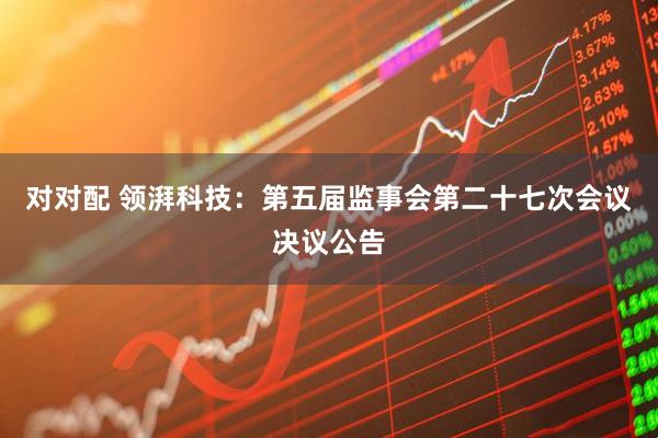 对对配 领湃科技：第五届监事会第二十七次会议决议公告